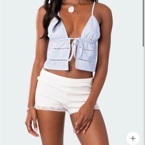 edikted candy cotton tie front tank top